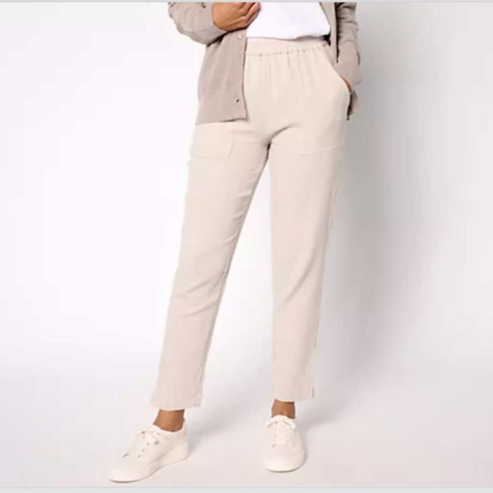 Barefoot Dreams Malibu Collection Sun Soaked Cropped Pant Sandstone M A646071